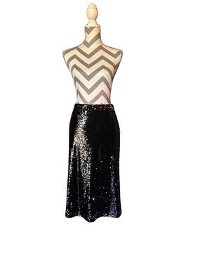 Buddy Love Black Sequin Midi Skirt